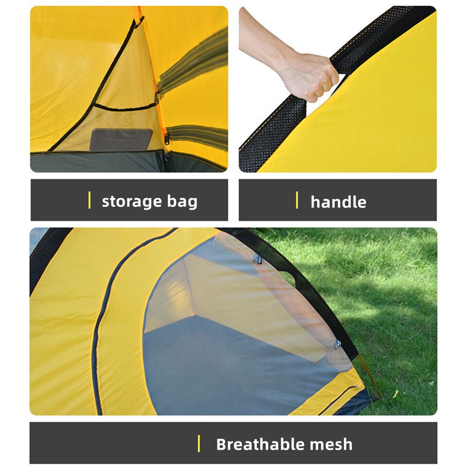 Cheap Goat Tents Ultralight 20D Nylon Camping Tent 2 Person Waterproof Outdoor Hiking Travel Tent 4 Season Backpacking Cycling Tent For Adults   